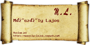 Mészöly Lajos névjegykártya